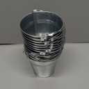 Juvale 12 Pack Galvanized Metal Buckets with Handles for Party Decorations, Small Tin Pails (4.7 in)