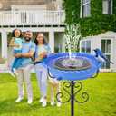 Bird Bath for Outside,40In Vintage Freestanding Bird Feeder Birdbaths for Outdoors, Bird Bath Detachable Plastic Bowl for Garden Patio Yard Lawn Decor, 5-Pronged Base & Easy to Clean (Blue)