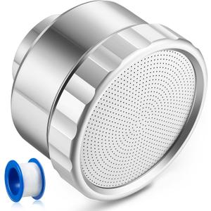 Dreyoo 1 Pack Water Nozzle with 3000 Tiny Holes, 3/4'' Aluminium Alloy Garden Hose Shower Head with PTFE Thread Seal Tape for Outdoor Watering Flowers, Plants, Greenhouse, Nurseryman (2.24'',Silver)