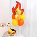 Fire Balloon Party Decorations,Fire Balloon Stand Kit 2 Sets on Table,2 Fire Foil Balloons with Orange Yellow Latex Balloons for Birthday Baby Shower Party Decorations