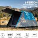 EVER ADVANCED Blackout 6 Person Camping Tent, Instant Cabin Tent for Family with Vestibule and Large Mesh Windows, 60s Easy Setup, Double Layer, Water-Resistant