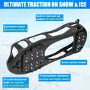 Ice Cleats Crampons for Shoes and Boots Anti Slip Snow Cleats 24 Shoe Spikes for Snow and Ice Grippers Crampons for Hiking Boots Women Men Kids Winter Walking Hiking Fishing (Small(3.5-5 men/5.5-7 women), Without Adjustable Strap)