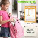 Chiisong 17 Pcs Portable Travel Game Set for Kids 8 Reusable Dry Erase Game Card with 8 Colorful Erasable Pen and Bag Educational Toy for Car Road Trip Airplane for Age 6-12, 9"x6"(Classic Style), 8.66 inches x 12.99 inches x 0.63 inches