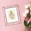 PHAREGE Vintage Picture Frame 8x10 Pink Gold, 8 by 10 Ornate Decorative Antique Frame with Mat for 5x7 Photo, Fancy Matted Frame for Desktop or Wall, Horizontal or Vertical