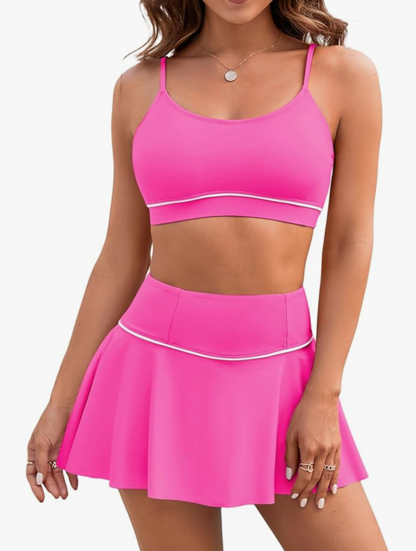 Pink Queen High 2 Piece Bikini Swimsuit Set Bathing Suit, M