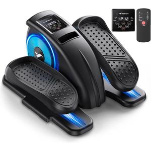 MERACH Under Desk Elliptical Machine, Ellipse Leg Exerciser As Seen On TV for Seniors Adults Fully Assembled, Elliptical Exercise Machine Portable&Quiet Electric Pedal with Remote Control&12 Auto mode (Black)