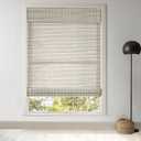 LazBlinds Cordless Bamboo Roman Shades for Windows, Light Filtering Natural Bamboo Blinds, Easy Lift Cordless Design for Living Room & Bedroom, Fits Interior Windows 25.5" W x 64" H, Greystone