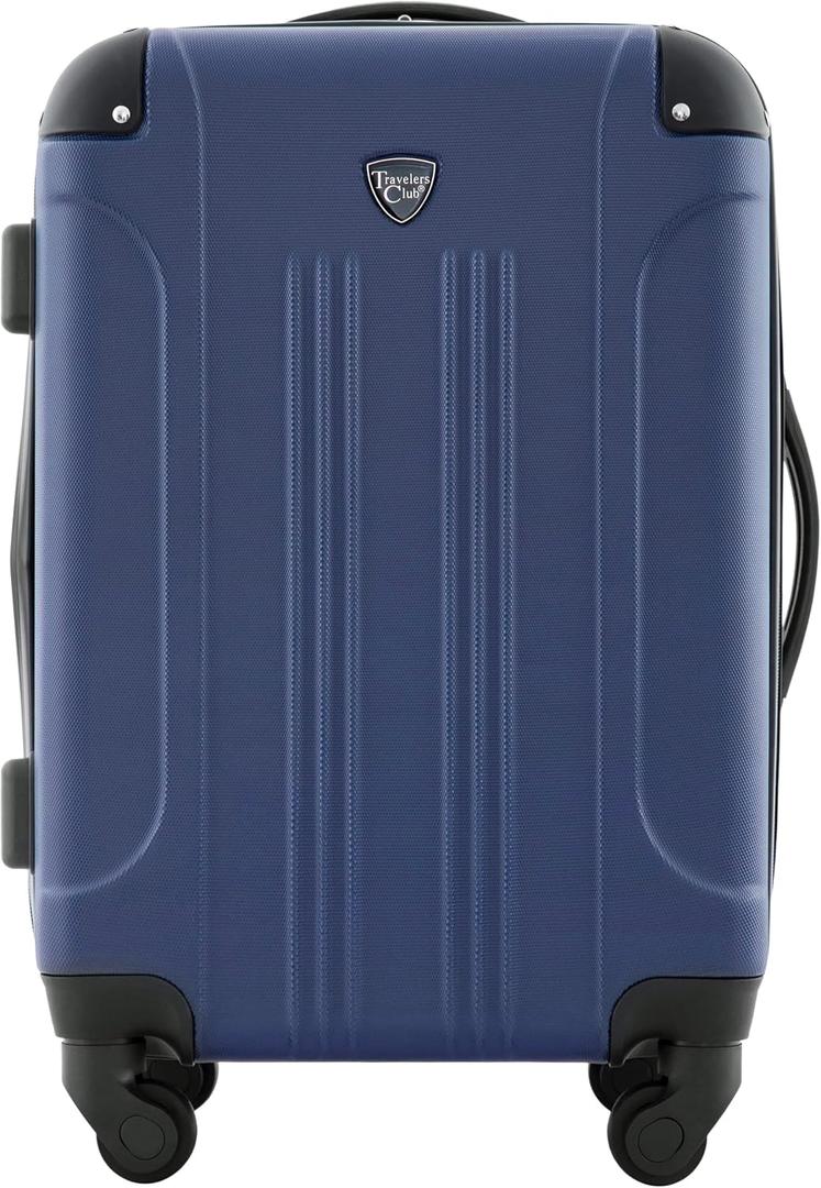 Travelers Club Chicago Hardside Expandable Spinner Luggage, Navy Blue, 22" Carry-On