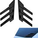 2 PCS Car Rear Windshield Decoration Sticker, 3D Racing Style Rear Window Side Spoiler Splitter Trim, Self-Adhesive Louvers Wing Windshield Decor, Universal for Most Cars (Gloss Black)