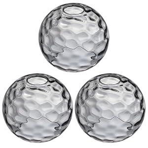 6.3 Inch Replacement Clear Hammer Glass Lamp Shade Light Fixture, for Replacement Wall Sconce Pendant Light Ceiling Light Chandelier Shade, Factory Outlet (Grey Glass, 3 Pack)