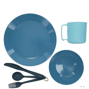 ustPackWare Dish Set with Mesh Bag, BPA Free Construction and Eating Utensils for Hiking, Camping, Backpacking, Travel and Outdoor Survival (One Size)