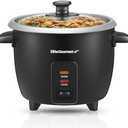 Elite Gourmet ERC003B Electric Rice Cooker with Automatic Keep Warm Makes Soups, Stews, Grains, Hot Cereals, 6 Cups Cooked (3 Cups Uncooked), Black
