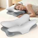 Besyodo Cervical Neck Pillow for Pain Relief - Ergonomic Memory Foam Pillow for Sleeping, Contour Side Sleeper Pillow for Neck Support, Cooling Orthopedic Pillow Bed Pillow for Back Stomach Sleepers (Grey)