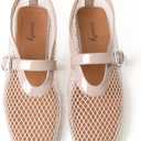 vivianly Mesh Ballet Flats Shoes for Women Flats Comfortable Dressy Round Toe Mesh Flats Fishnet Mary Jane Flats for Events Party Leisure, Size 10