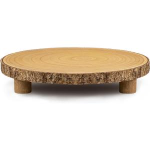 KOUROU Cake Stand Natural Wood Cake Stand with Legs, 11.5-13 Inches Dessert Accessories Cake Rustic StandCentral Decoration for Festival Party/Baby Party/Wedding/Birthday/Natural Simple Parties