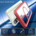 for Samsung Galaxy A36 5G Case, [Transparent & Holster Series] Belt Clip Full Body Shockproof Protective Cell Phone Cover with 2 Pack Tempered Glass Screen Protector (Red/Clear)