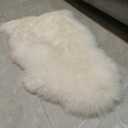 Kopal Genuine Australian Sheepskin Rug, Real Lambskin Area Rug, 2.1x3.2 ft Single Pelt, Natural White