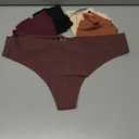 READY TO LOVE Women's Underwear Seamless Thongs 6 Pack No Show Thong Breathable Invisibles Hollow Out Sexy Panties Underwear, XL