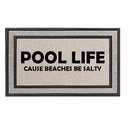 Daylor Outdoor Indoor Doormat 18" x 30" Gray/Beige/Black Rubber Backed Door Mat Pool Life Funny