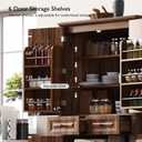 71" Kitchen Pantry Cabinet, Freestanding Storage Cabinet, Brown, 71.25" H x 31.5" W x 15.75" D