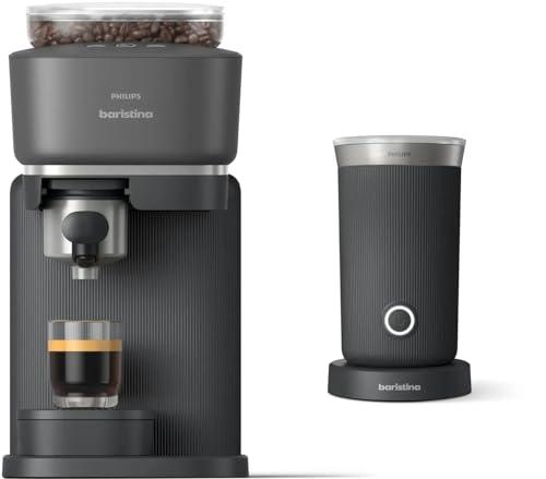 PHILIPS Baristina Espresso Machine & Milk Frother Bundle, Black