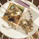 NIKKY HOME Vintage Gold Ring Holder Jewelry Dish Set of 2, Small Trinket Display Decorative Metal Tray Classy Birthday Gifts for Women