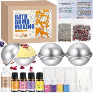 Bath Bomb Making Kit- DIY Bath Bomb Kit for Women, Make Your Own Bath Bombs, Bath Bomb Craft Kits with Bath Bomb Molds, Soap Making Kits, Bath Bomb Making Supplies Gifts for Girls Women