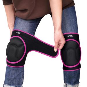 Women Men Knee Pad Suitable for House Working, Floor and Carpet Cleaning, Gardening Maintain, Construction Work, High Elastic Fabric Men Knee Pads Protect Knee Safety (Small, A-Black with Pink Edges)