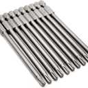 10PCS 4"/100mm T25 Torx Head Screwdriver Bit Set, 1/4 Inch Hex Shank with Quick Release Slot,S2 Steel Magnetic Security Tamper Proof Star 6 Point Screw Driver Kit Tools