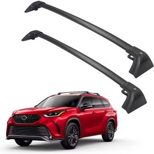 DBXB Roof Rack Crossbars Compatible with 2020–2026 Toyota Highlander XLE/XSE/Limited/Platinum/Hybrid (excl. L/LE/LE Hybrid), Heavy-Duty 260 lb Lockable Black Matte Aluminum with Tie-Down Loops