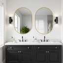 Oval Bathroom Mirror for Wall, 2 Pack 24"x36" Bathroom Vanity Mirror for Over Sink, Bedroom, Living Room, Entryway, Metal Frame & HD Shatterproof Glass, Wall Mounted Horizontally or Vertically(Gold)