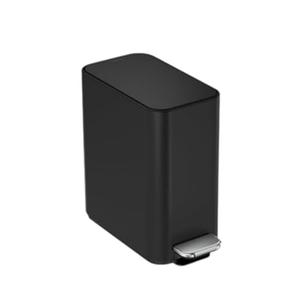 simplehuman 5L Slim Bathroom Trash Can with Soft Close Lid, Stainless Steel Waste Basket with Liner Pocket, 5 Liter / 1.3 Gallon, Matte Black