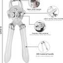 2 x Multi-function Manual Can Opener Bottle Opener, Oversized Hand-held Easy Rotary Knob, Safe Cut Can Opener with Non-Slip Handle, Smoother Cut Sharp Blade for Seniors Kitchen Tool, White