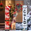 47" 2 In1 Christmas Welcome Sign for Porch Front Door Decoration Ho-ho-ho Christmas Decor Wooden Winter Door Sign Baby It's Cold Outside Hanging Decor for Winter Wonderland Outdoor