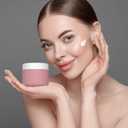 ME.FAN Travel Containers for Toiletries, TSA Approved 2 oz Silicone Cream Jars, Leak-proof Journey Containers, Trip Accessories with Lid for Cosmetic Face Hand Body Cream 4 Pack White Lid Pink