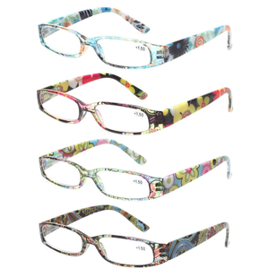 Kerecsen Women's Reading Glasses 4 Pairs Ladies Fashion Spring Hinge Readers +3.0