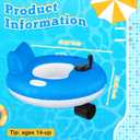 2 Sets Motorized Pool Float for Adults, Electric Inflatable Pool Lounger Float Driving Tube Floating with Pusher Handles Cup Holder for Summer Water Beach(Standard,Blue White)