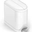 simplehuman 10 Liter / 2.6 Gallon Butterfly Lid Bathroom Step Trash Can, White Steel