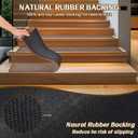 Stair Treads Non Slip, Rubber Backing Stair Treads for Wooden Steps, 15 PCS Thicken Linen Carpet Stair Runners Indoor for Kids Elders and Pets, No Residue Stair Carpet Treads, 8"x30", Brown