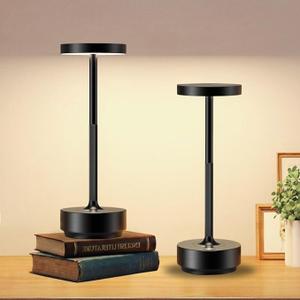 ZenithLight 2 Pack Cordless Table Lamp Rechargeable  Waterproof, Touch 3Color Lighting Portable LED Table Light for Outdoor,Patio,Restaurant.(2 Pack Black)