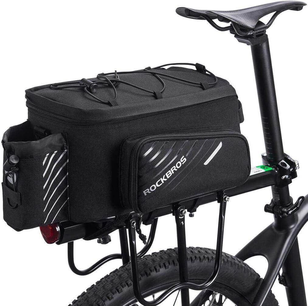 ROCKBROS Bike Rack Bag Bicycle Bag Trunk Rear Rack Bag Bike Panniers Bike Accessories Basket Storage Luggage Saddle Shoulder Bag 13L for E bike, Bicycle With Rain Cover Biking Accessories Gear, Small
