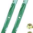 2 Pack 942-04290-X Mower Gator Mulching Blades with 712-0417A Blade Nuts for XT1 46 LT46 XT2 LX46 LTX1045 RZT L46 Replace Cub Cadet 46 inch Mower Blades 742-04290-X 942-04290A-X 942-04244A-X