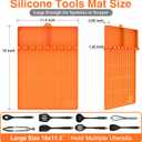 SARTNP Griddle Mat Grill Accessories for Blackstone, Griddle Accessories Silicone Spatula Mat with Drip Pad, for Outdoor Grill Kitchen Counter (Orange)