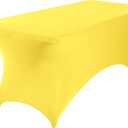 Spandex 6ft Waterproof Table Cover for Party,Wedding, Banquet, and Events(Yellow)