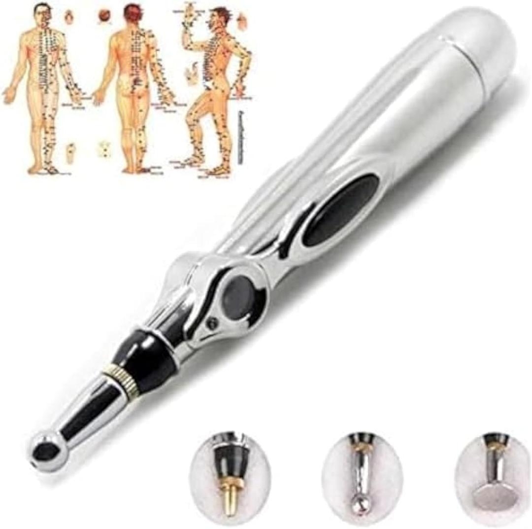 Zeerkeer Acupuncture Pen 3-in-1 Electronic Acupuncture Pen for Pain Relief, Powerful Meridian Energy Pulse Massage Pen, Includes Massaging Gel