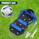 Miuwauer Lawn Aerator Shoes (Upgrade Version (Aluminum Alloy Sole), Black-Blue)
