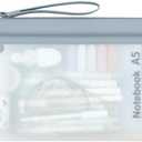 Clear Pencil Pouch, A5 Pencil Case Pouch with Zipper, Lagre Pencil Case with Double Pockets, Durable and Waterproof, Pencil Pouch for Office School Supplies Makeup Travel Accessories, 1 Pack (Blue)