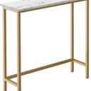 HollyHOME Narrow Hallway Table, 29.5" Small Console Stand, Slim Entryway Table, Sofa Desk, for Hallway, Bedroom, Living Room, Foyer, Marble Texture