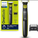 Philips Norelco OneBlade 360 Hybrid Face, Electric Beard Trimmer and Shaver, with 360 Blade Technology, 1x 360 Blade for Face, 5in1 Adjustable Comb, Model QP2724/90