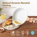 SENSARTE Nonstick Frying Pan Skillets, White Ceramic Coating Omelette Pans, Healthy Cookware Chef's Pan, PTFE & PFAS Free (9.5+11 Inch)